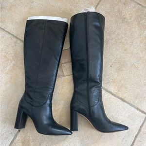 Antonio Melani Wide Calf Leather Boots Size 7 1/2